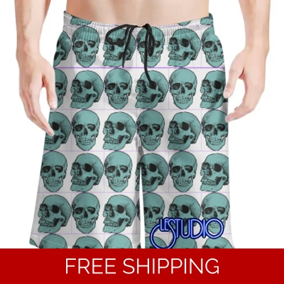 Le Studio Skull 2 Beach Shorts
